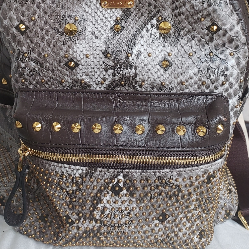 Mcm Backpack Small Python Stud Armour - image 3